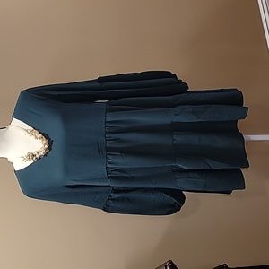 Womens emerald green tunic dress medium